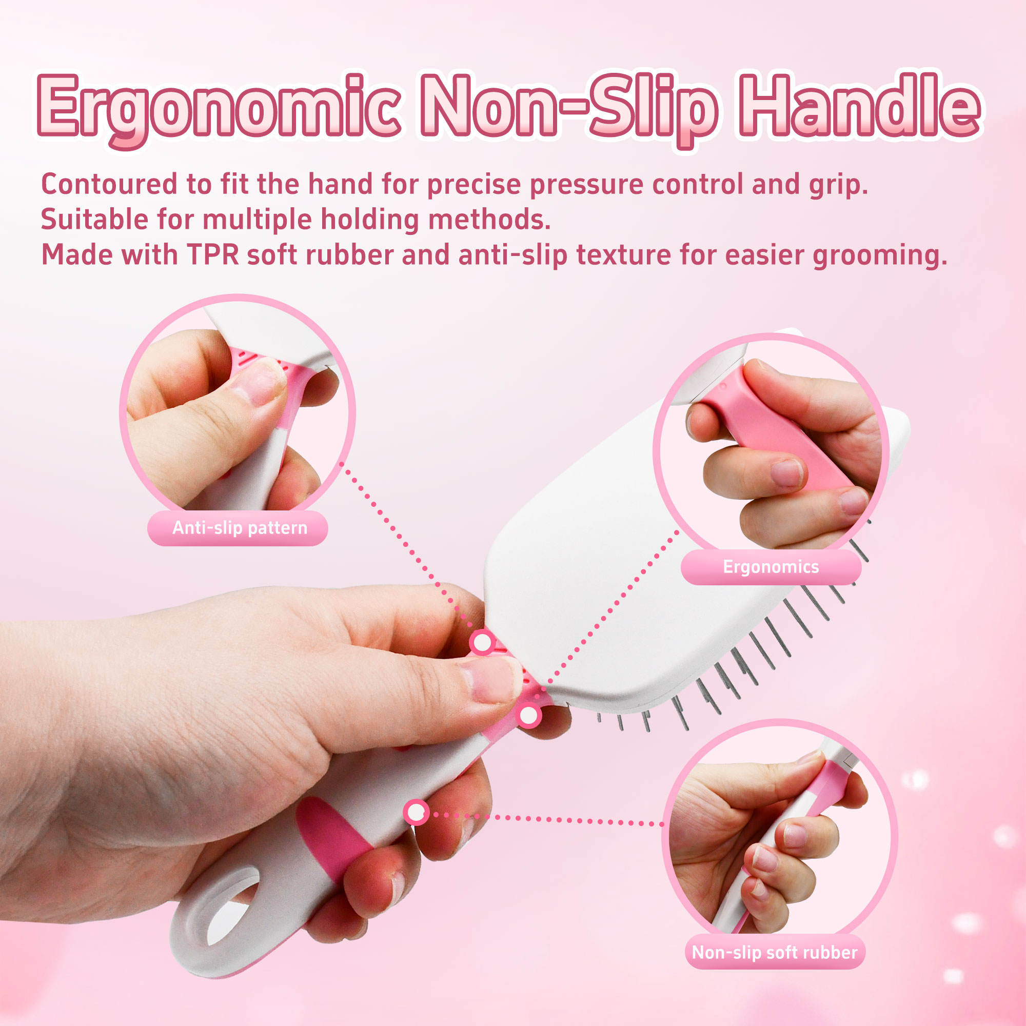 Pet Hair Grooming Soft Plastic Bristles Bathing Massage Dog and Cat Brush