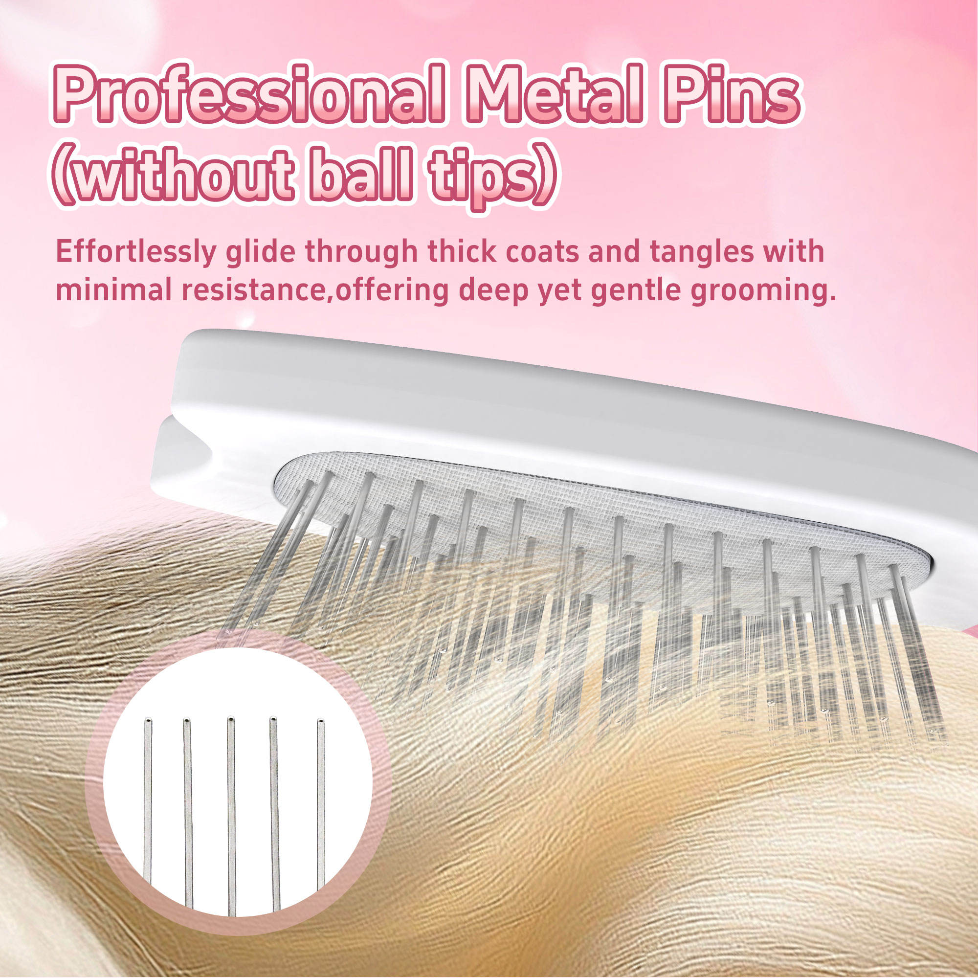 Pet Hair Grooming Soft Plastic Bristles Bathing Massage Dog and Cat Brush