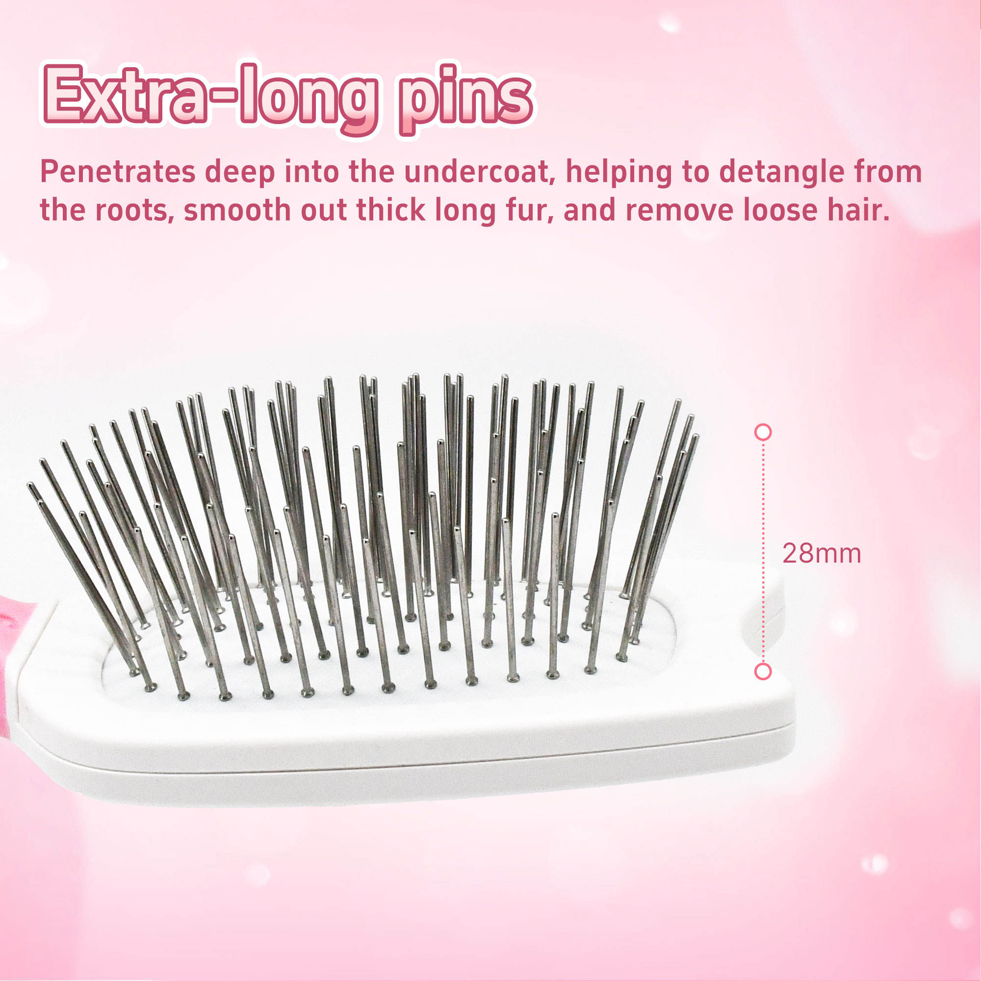 Professional extra Long Metal Pins Pet Hair Grooming Brush for Long Haired Dogs and Cats