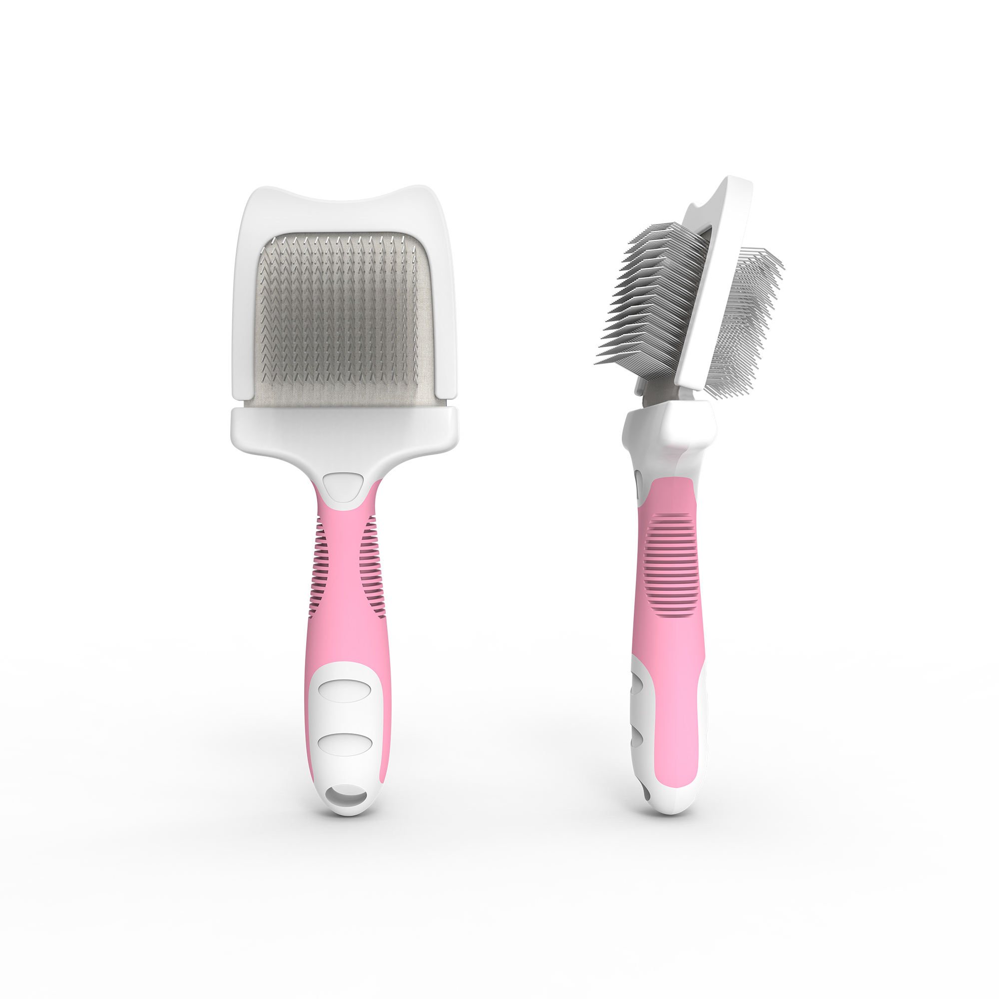 Professional Double Sided Extra Long Soft and Hard Bristles Pet Hair Grooming Flexible Head Dogs and Cats Slicker Brush