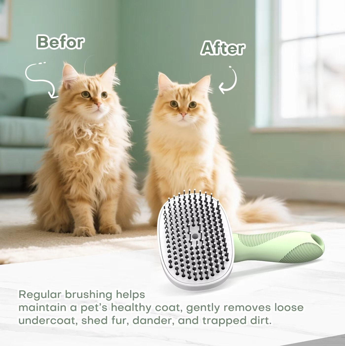 Pet Hair Remover Fur Grooming Nylon Pins/Bristles Comb Dog and Cat Brush