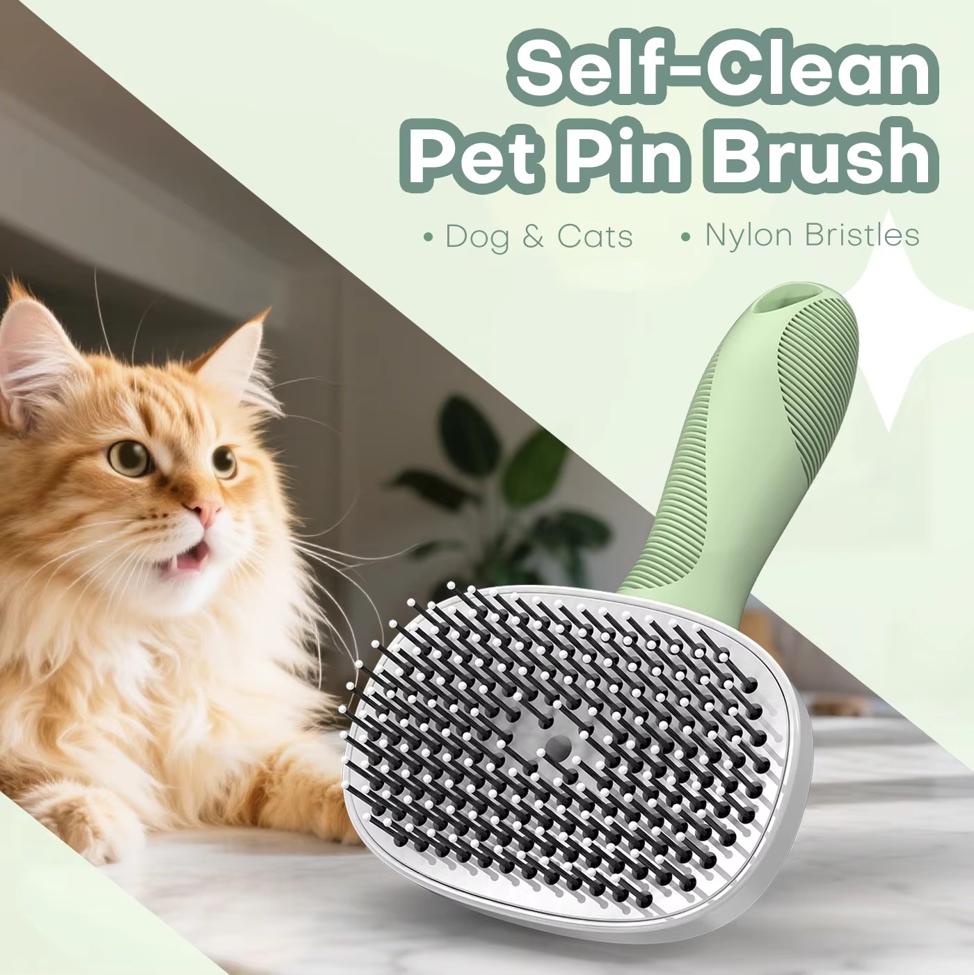 Pet Hair Remover Fur Grooming Nylon Pins/Bristles Comb Dog and Cat Brush