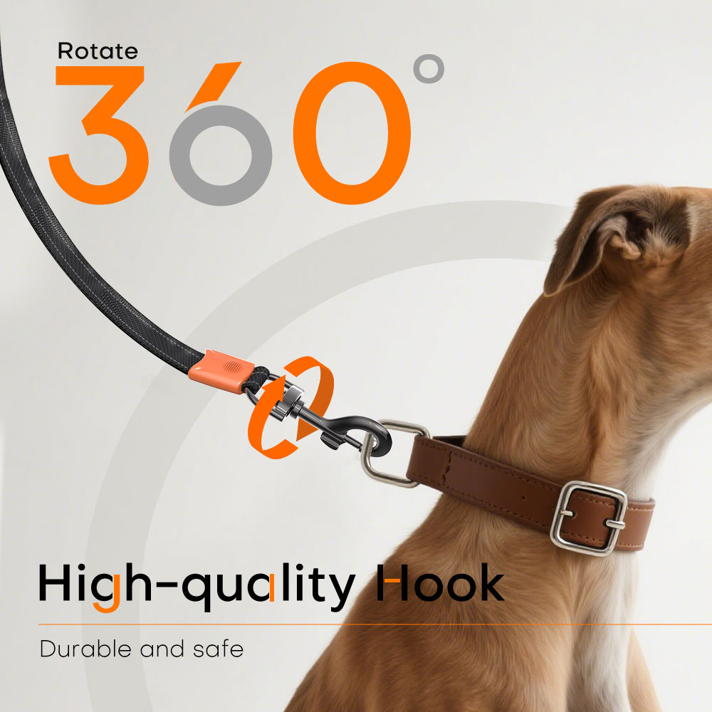 16ft Basic/Led Light Reflective Adjustable Retractable Dog Leash with Poop Bag Dispenser