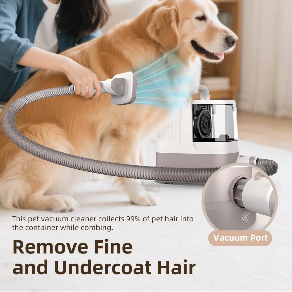9-in-1 Pet Hair Grooming Vacuum Cleaner Brush and Fur Dryer Set