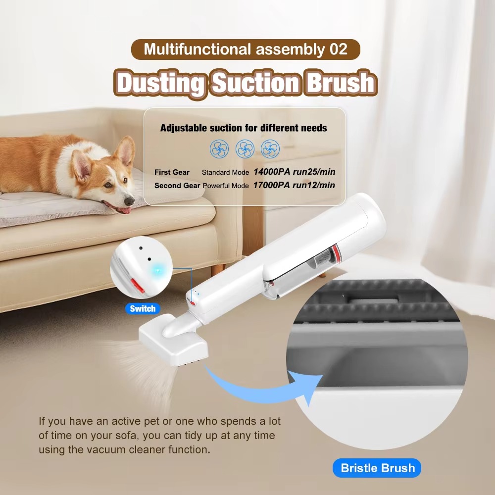 3 in 1 Portable Handheld Wireless Cordless BLDC Home Pet Hair Grooming Dry Vacuum Cleaner