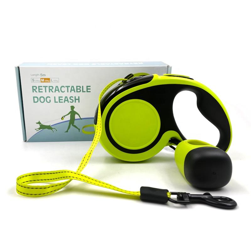 16FT/5M Dog Retractable Leash and Poop Bag Dispenser Set