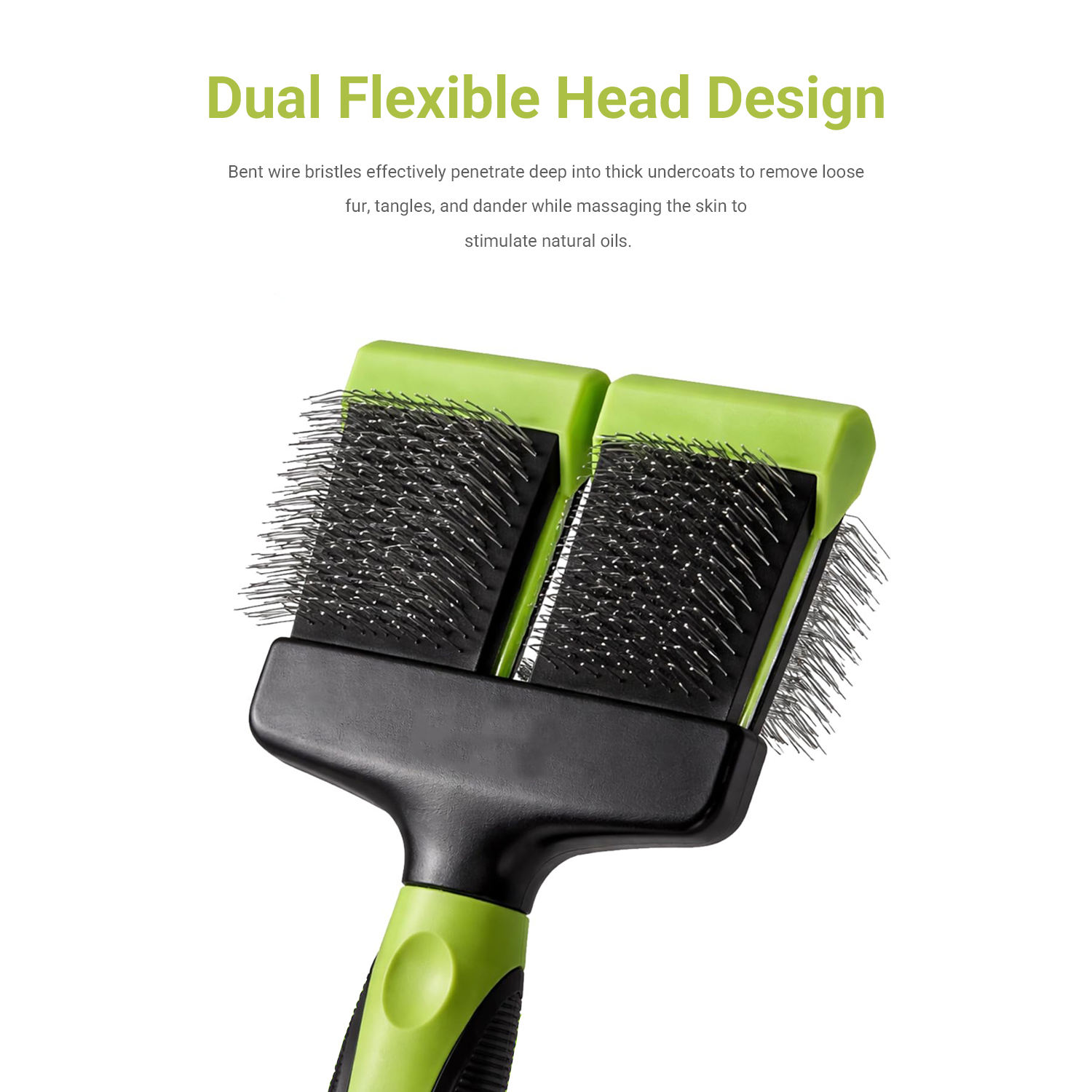 Professional Double Sided Pet Hair Grooming Flexible Dual Head Soft Dogs and Cats Slicker Brush
