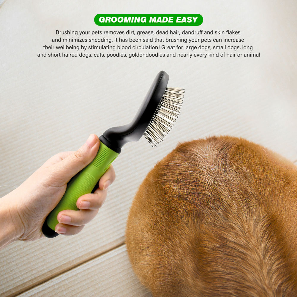 Stainless Steel Pet Hair Grooming Tool Dog and Cat Massage Pin Brush