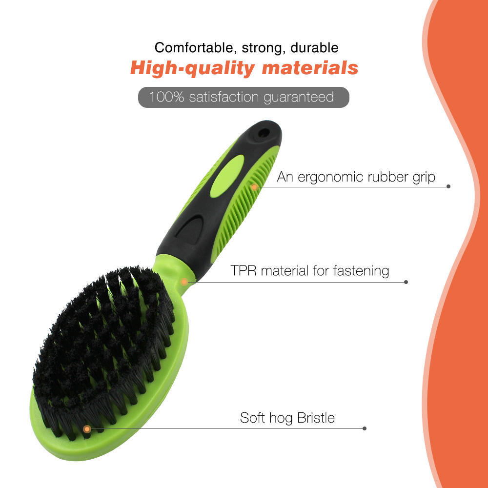Custom Soft Bristle Pet Short Hair Grooming Brush for Dog and cat