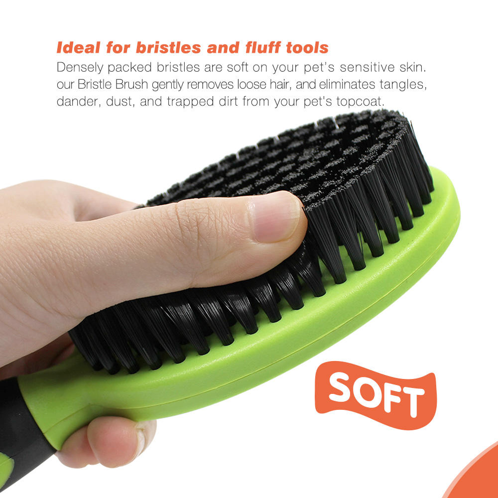 Custom Soft Bristle Pet Short Hair Grooming Brush for Dog and cat
