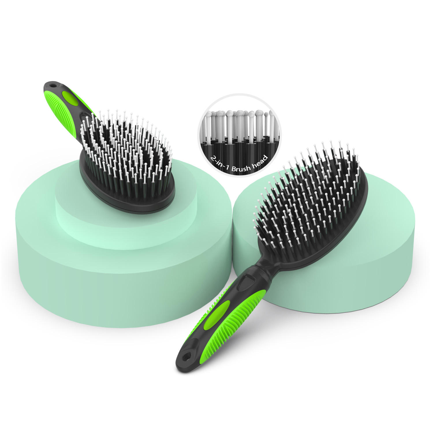 Pet Hair Grooming Tool Nylon Pin and Bristle Long-haired Dog and Cat Finishing Brush