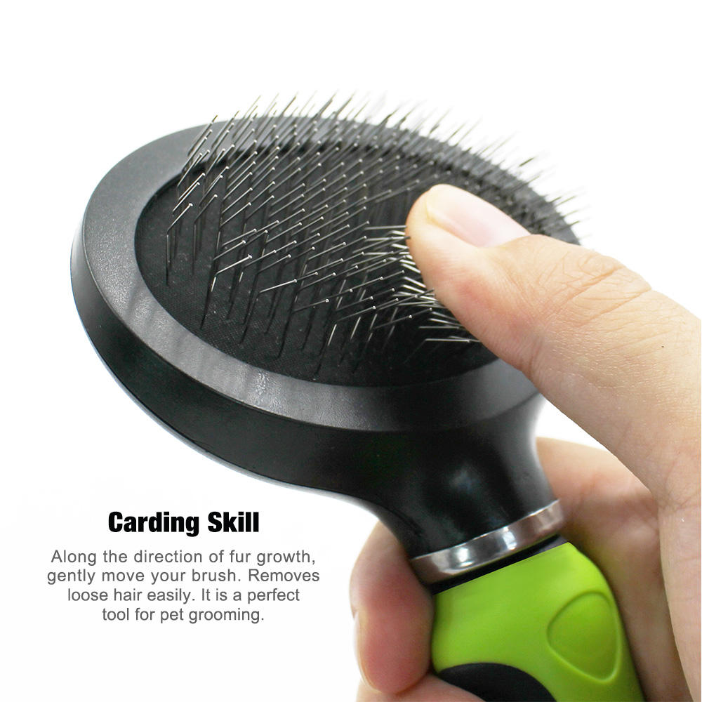 Professional Round Head Pet Long Short Hair Grooming Shedding Slicker Brush for Dog and Cat