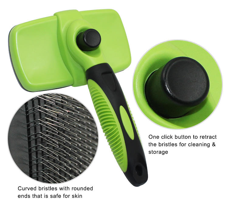 Hot Sale Pet Grooming Tool Dog Cat Long Pin Self Cleaning Soft Slicker Hair Brush
