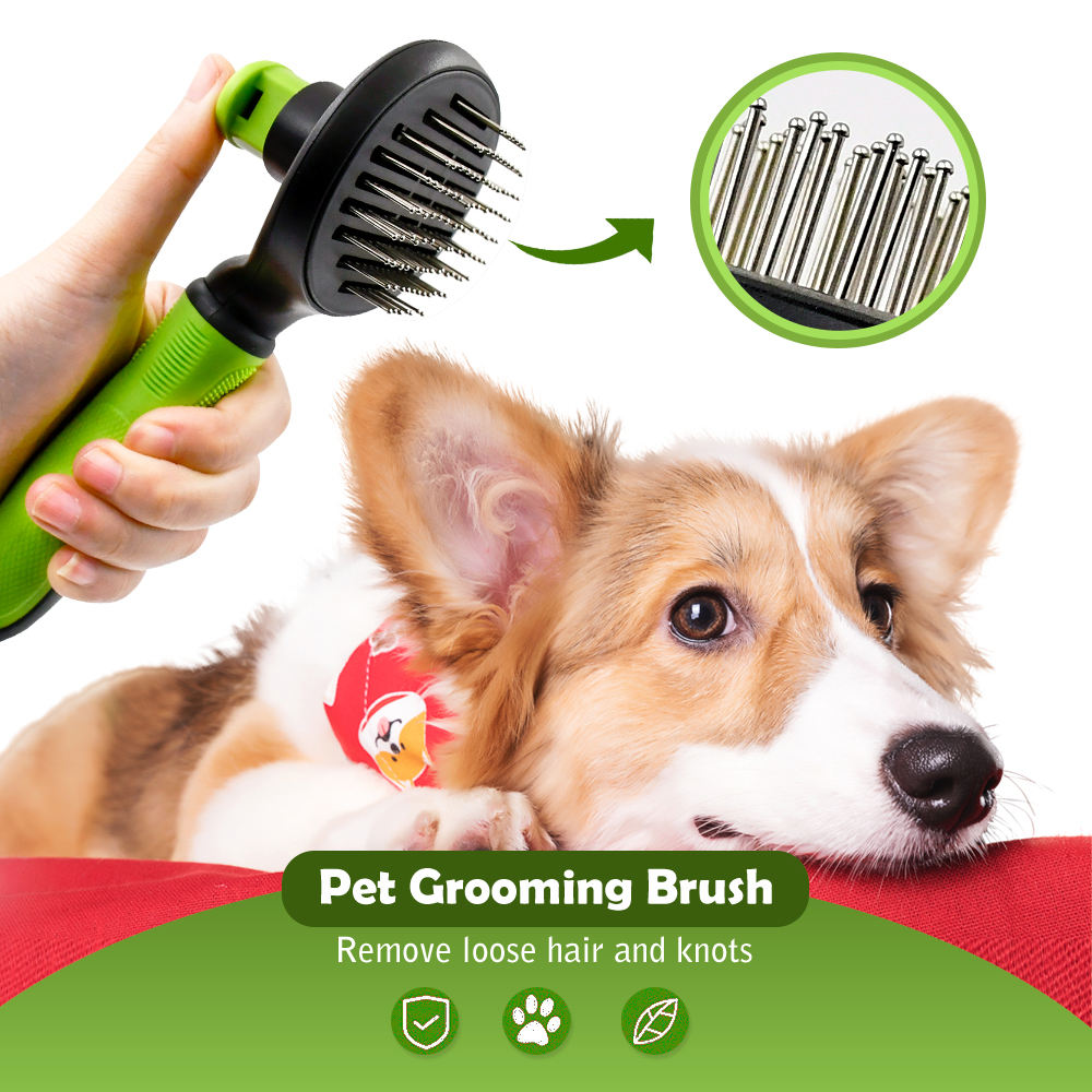 Wholesale Self Cleaning Pet Grooming Massage Dog Cat Pin Brush for Short Long Hair