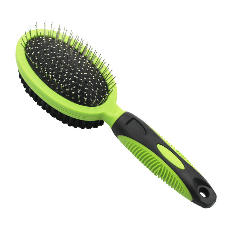 Double Side Dog and Cat Soft Bristle and Pin Combo Brush