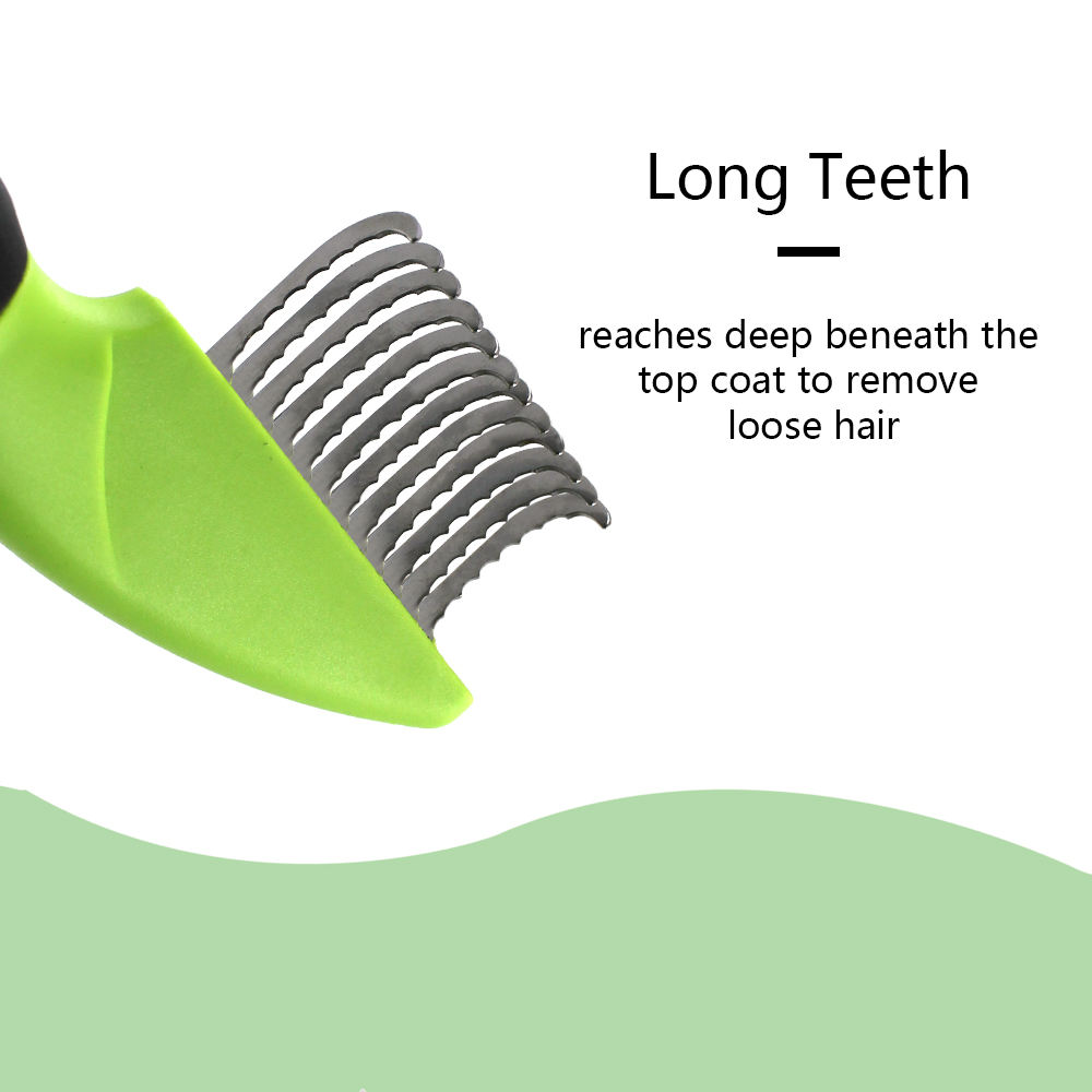 Custom Stainless Steel Blades Pet Hair Grooming Mats Cut Dog and Cat Rake Dematting Comb