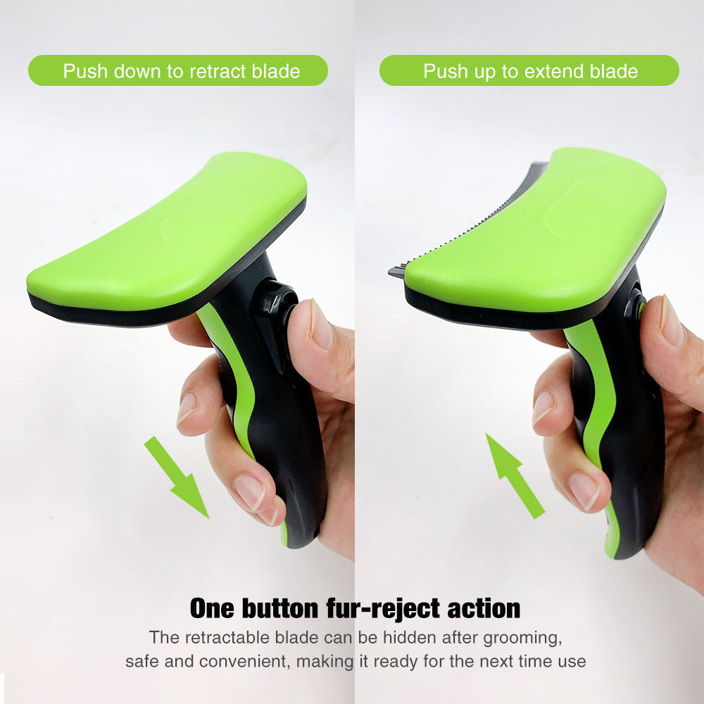 3 Sizes Self Cleaning One-Button Stainless Steel Pet Hair Grooming Deshedding Brush for Dog and cat