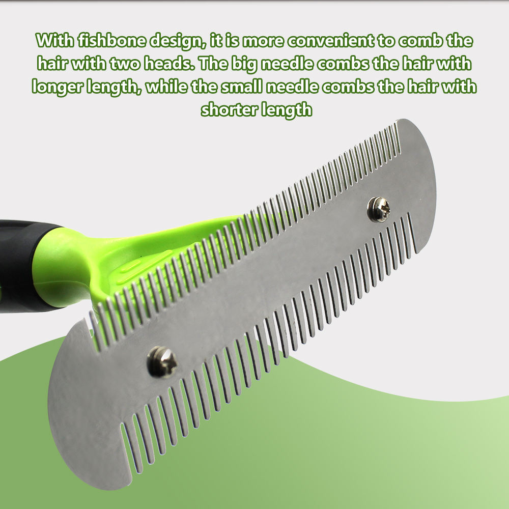 Double Side Pet Hair Grooming Dog Cat Horse Dematting Deshedding Tool