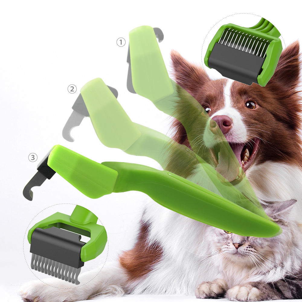 Foldable Pet De-matting High Quality Hair Grooming Tool Dog Cat Dematting Comb