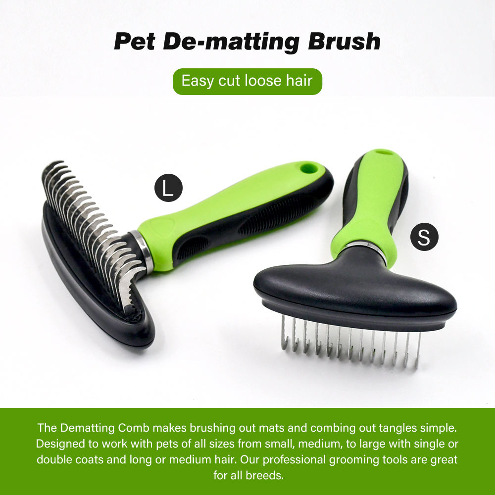 Professional Long Blade Undercoat Rake Dog and Cat Hair Grooming Dematting Comb