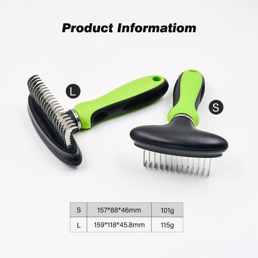 Professional Long Blade Undercoat Rake Dog and Cat Hair Grooming Dematting Comb