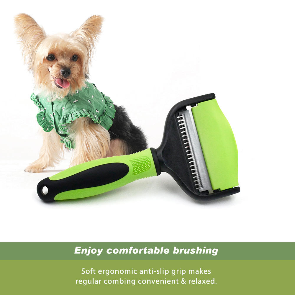 2 In 1 Pet Long Hair Grooming Tool Hair Deshedding And Dematting Dog Cat Brush