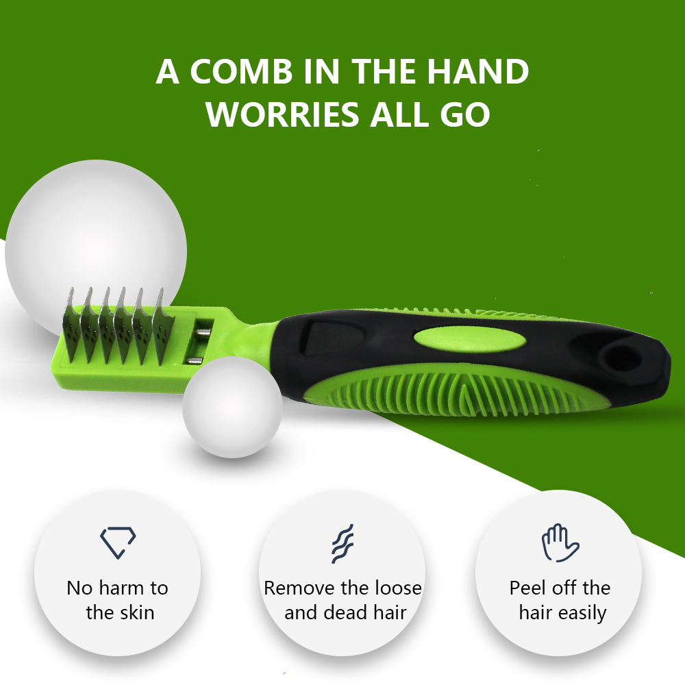 Wholesale Six Sharp Blades Mats Cut Pet Hair Dematting Brush Knots Cutting Dog and Cat Comb