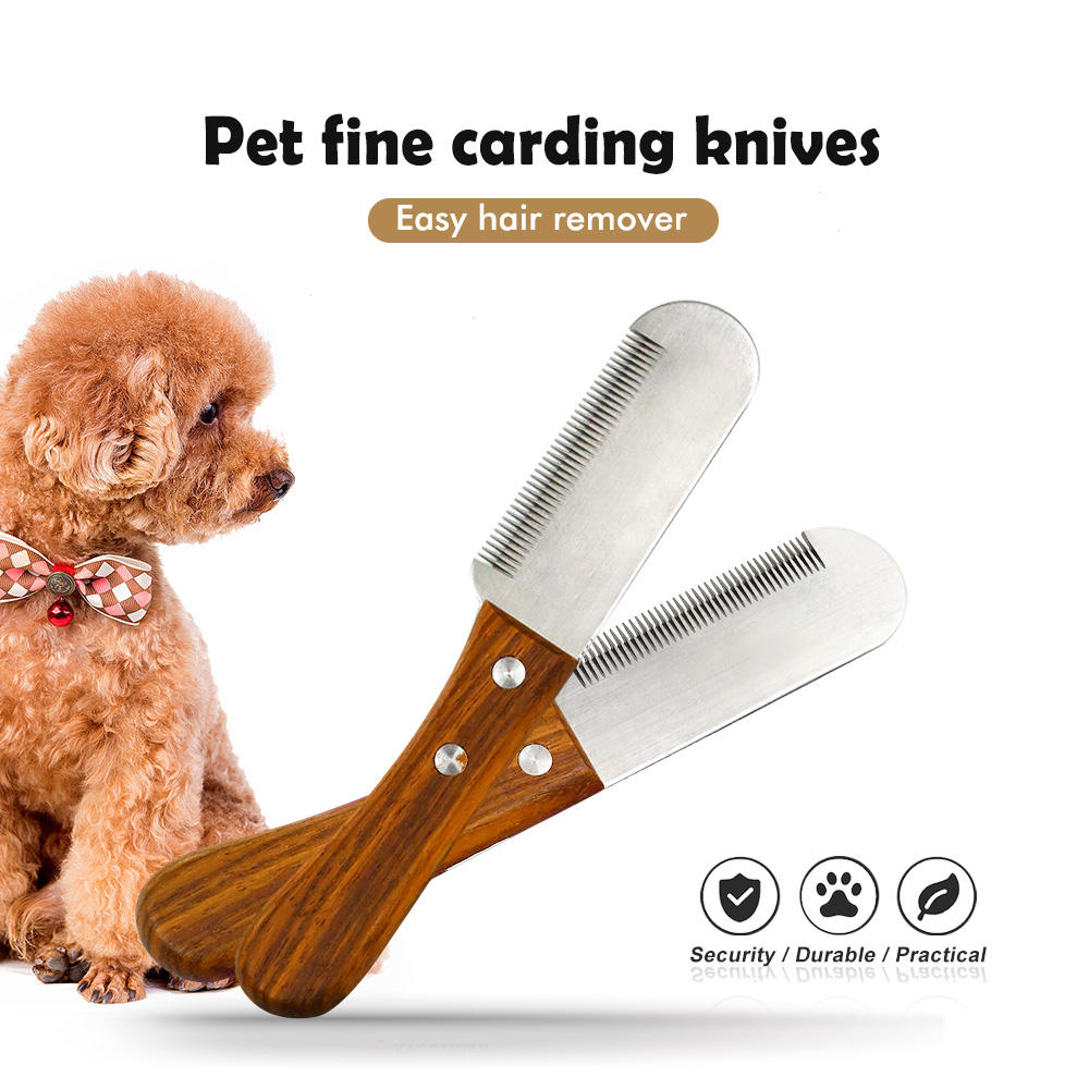 Stainless Steel Fine Coat Stripper Pet Undercoat Hair Grooming Carding Stripping Knife